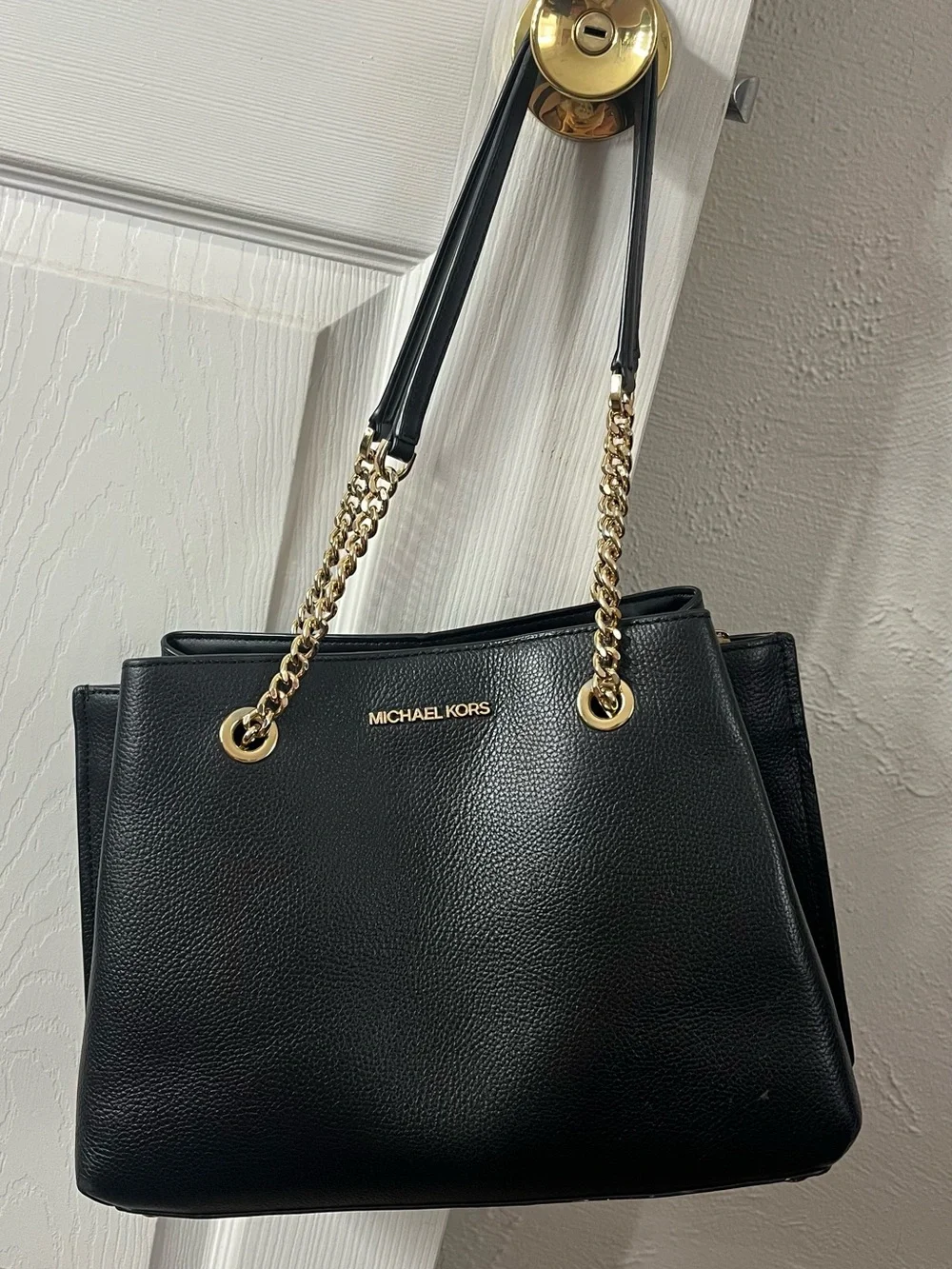 Michael Kors Black Pebbled Leather Shoulder Bag